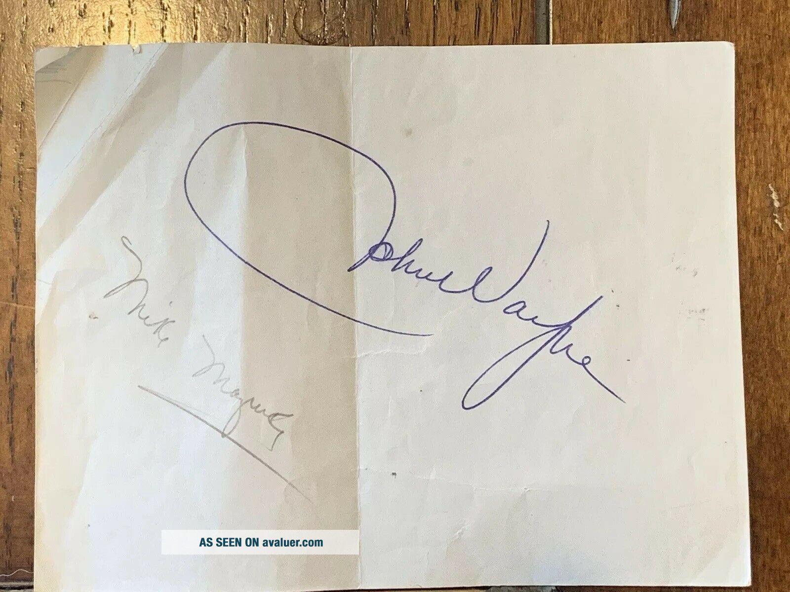 Handing Id JOHN WAYNE AUTOGRAPH HAND WRITTEN LEGENDARY HOLLYWOOD COWBOY ACTOR ...