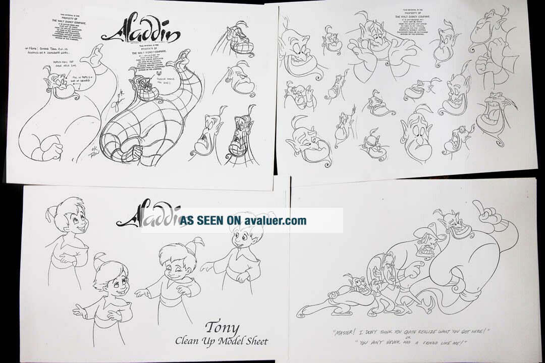 ALADDIN Disney RARE Reference Model Sheet Pack (Walt Disney Studios ...
