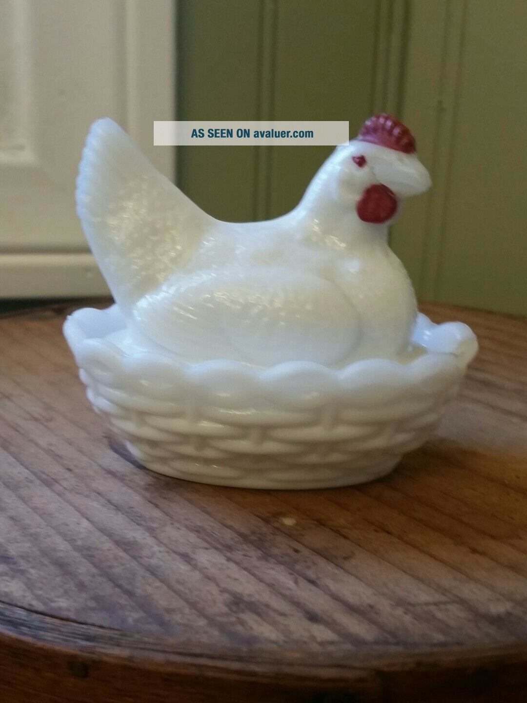 White Milk Glass Hen On Nest
