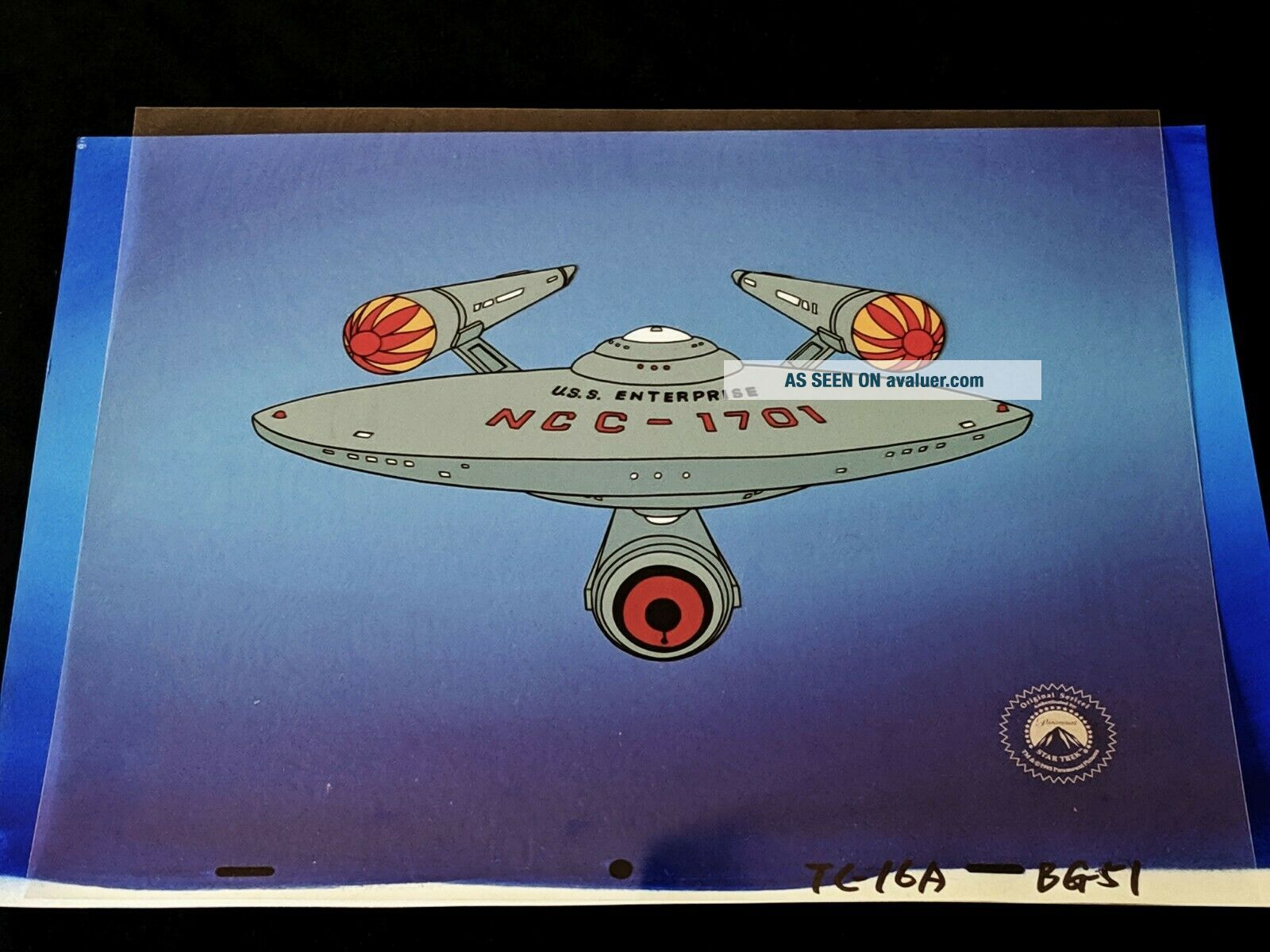 Enterprise Animation Star Trek The Animated Series 1973 Animation ENTERPRISE Sericel W ...