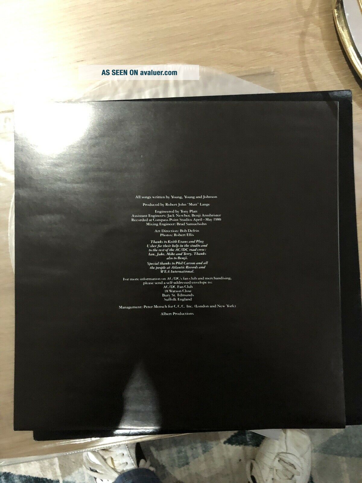 AC/DC Back In Black Alberts First Pressing 1980 Record Vinyl | #2084739