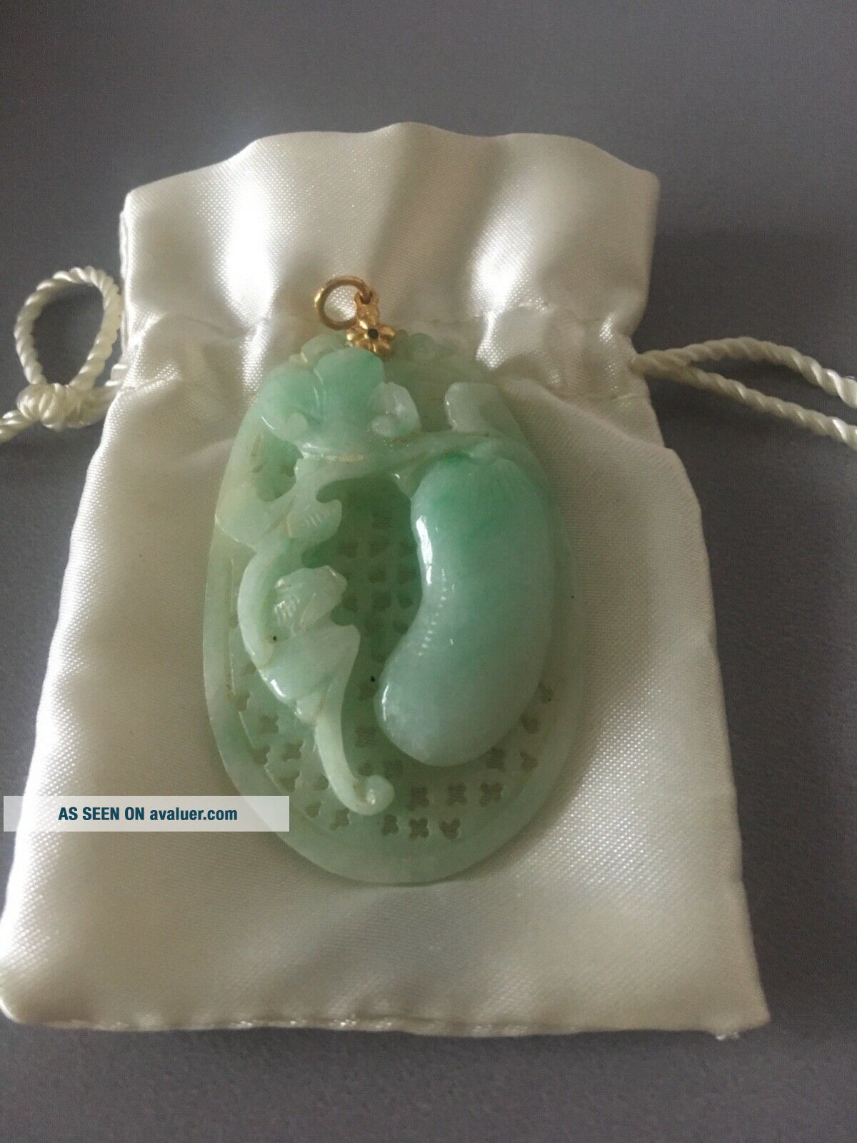 Large Hand Carved Natural Green Jade Stone Pendant For A Necklace — free download