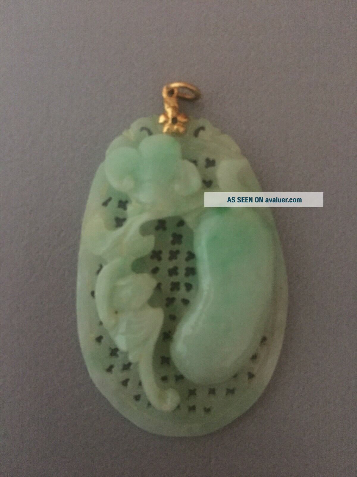 Large Hand Carved Natural Green Jade Stone Pendant For A Necklace — free download
