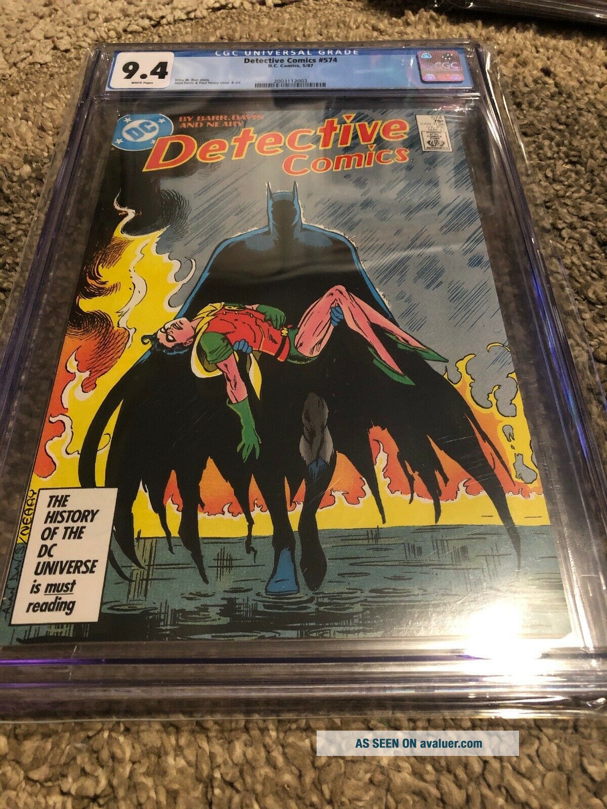 DETECTIVE COMICS 574 9. 4 CGC GRADED COMIC | #2695034