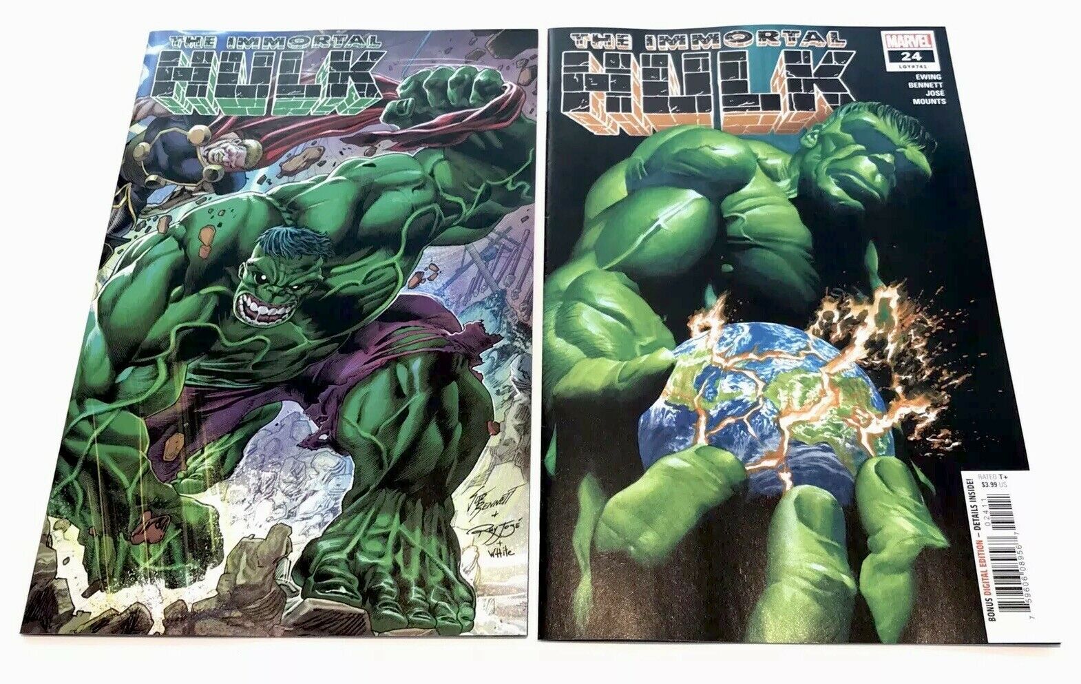 Immortal Hulk 24 1:50 Joe Bennett Wraparound & Ross Cover A, Both NM ...
