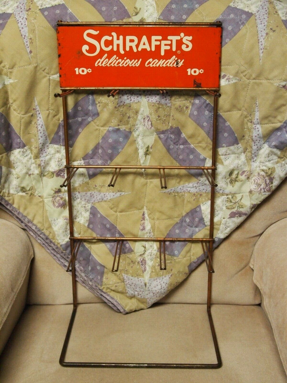 ANTIQUE VINTAGE CANDY DISPLAY RACK SCHRAFFT ' S CANDIES 10 CENTS ...