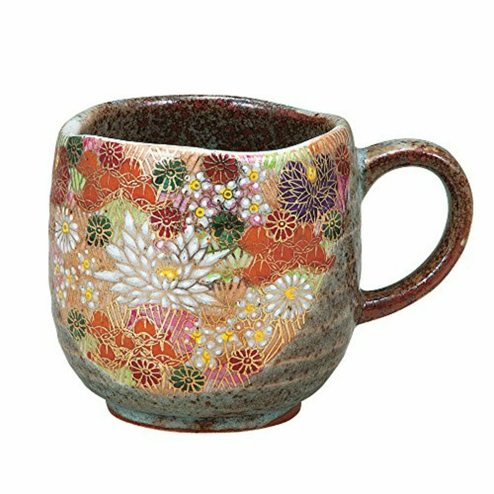 Japanese Mug Cup Full Flower Ceramics Kutani Pottery Tea Japan Ware W ...