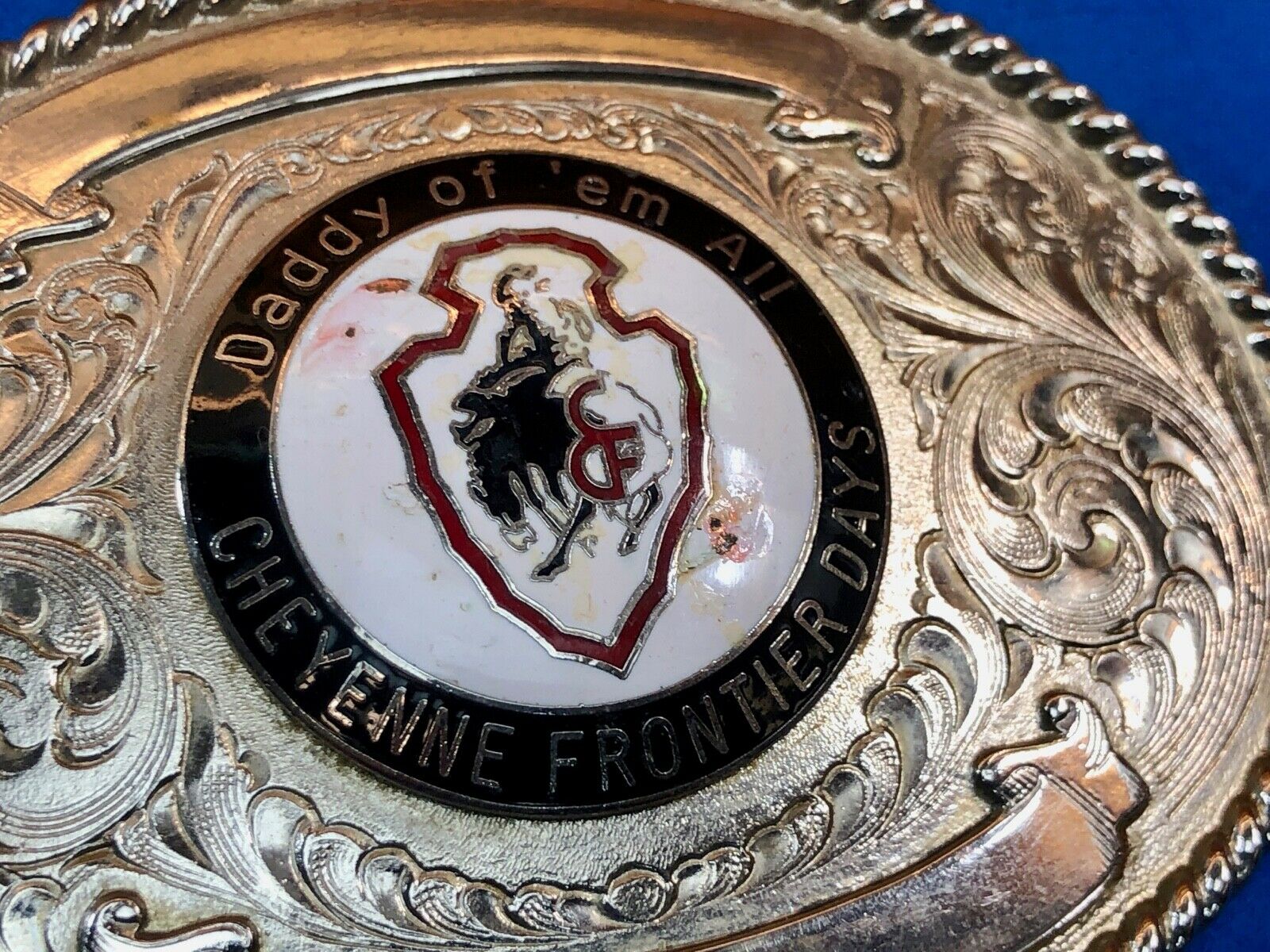 Cfd Rodeo Buckles Cheyenne Frontier Day ' S - Daddy Of Em All Centerpiece Belt Buckle By ...