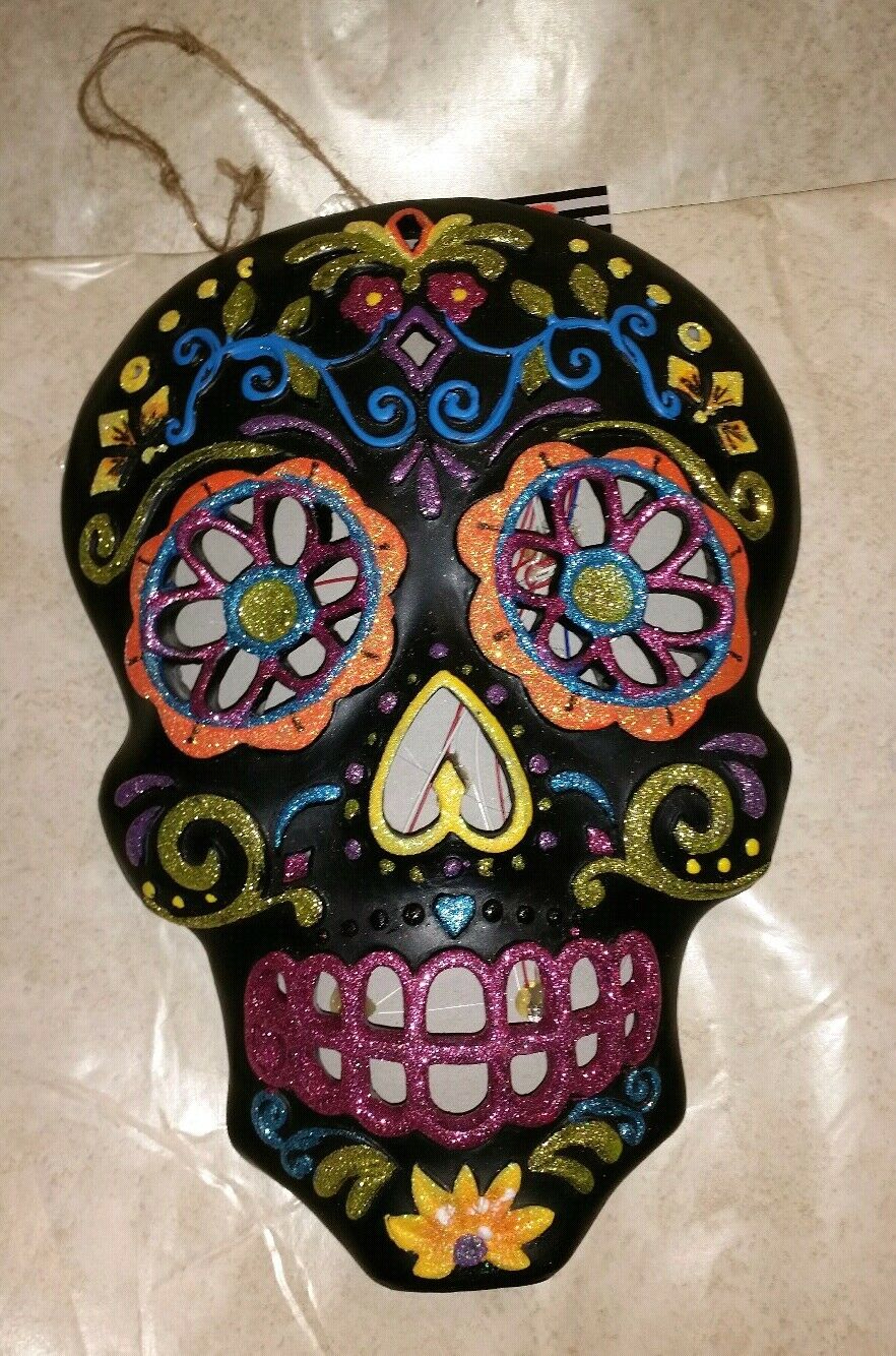 Halloween Day Of The Dead (dia De Los Muertos) Light Up Sugar Skull ...