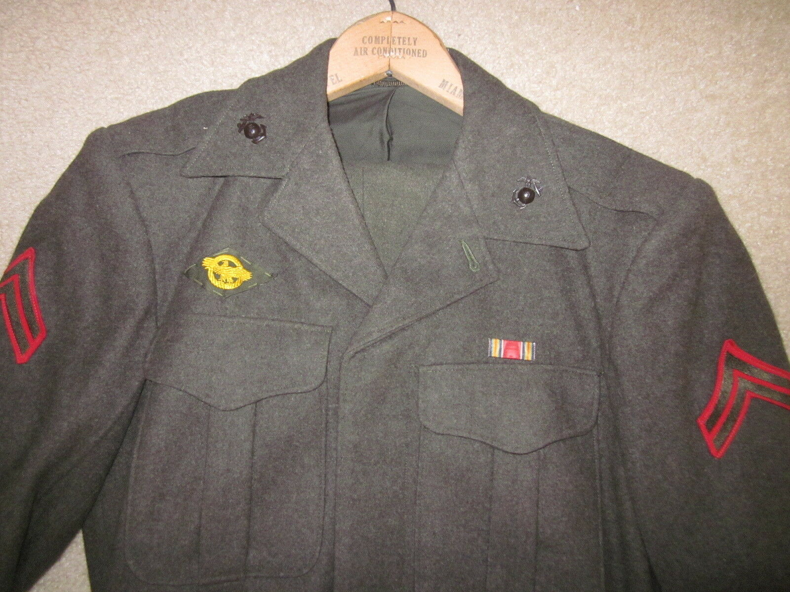 Vintage WWII USMC US Marine Corps Dress Uniform Jacket And Trousers ...