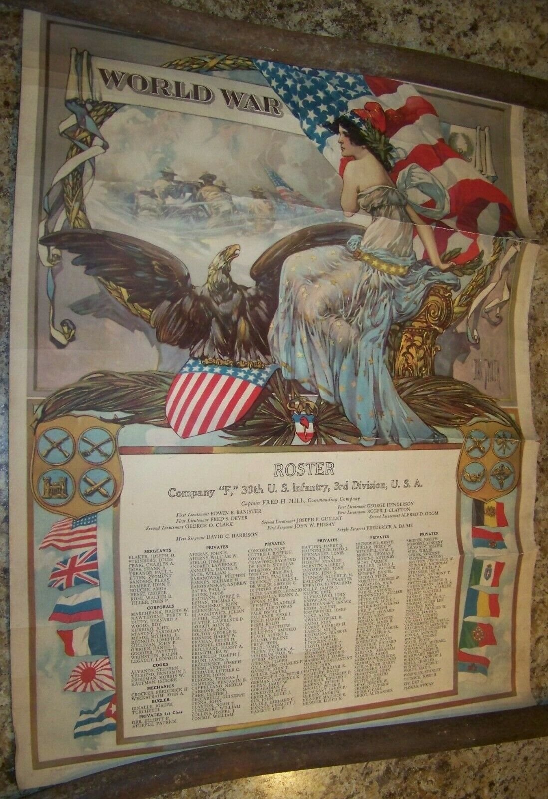 1918 WWI 30TH INFANTRY REGIMENT US ARMY 3RD DIVISION COMPANY F ROSTER ...