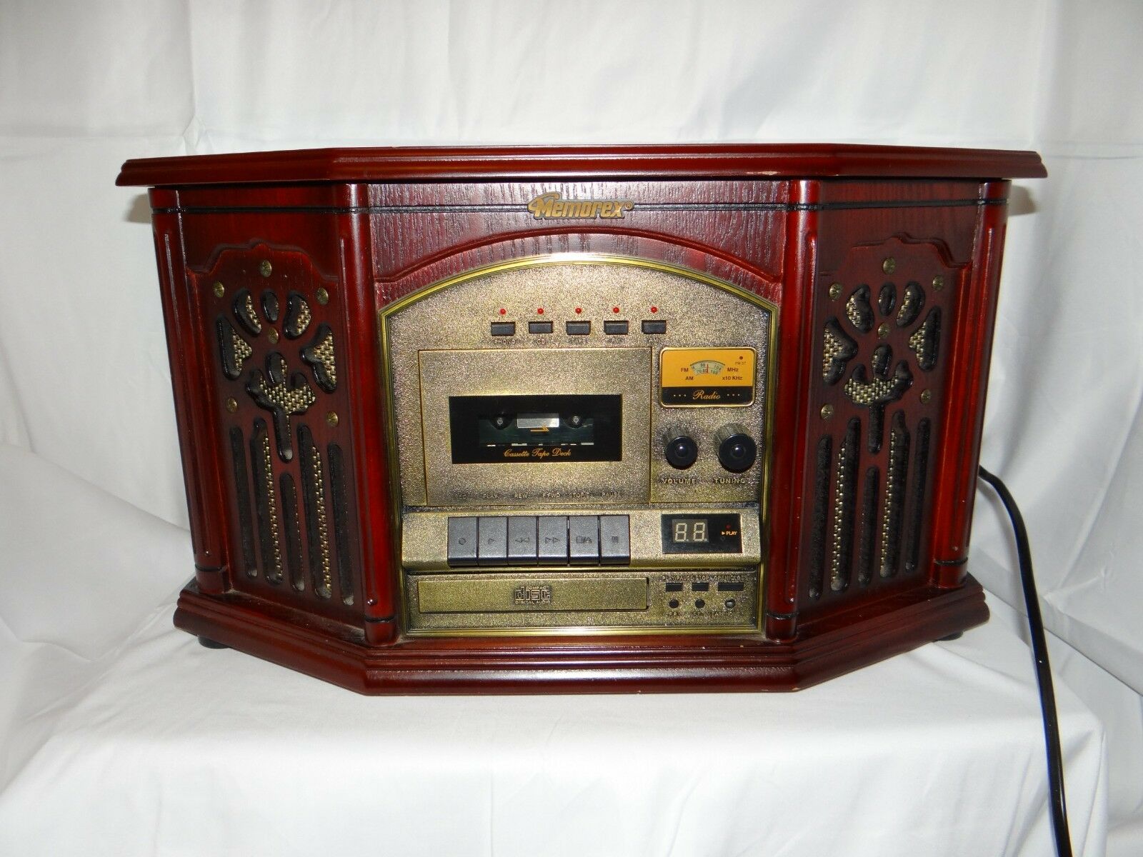 Vintage Memorex Mahogany Phonograph With AM/FM Radio, Cassette, CD ...