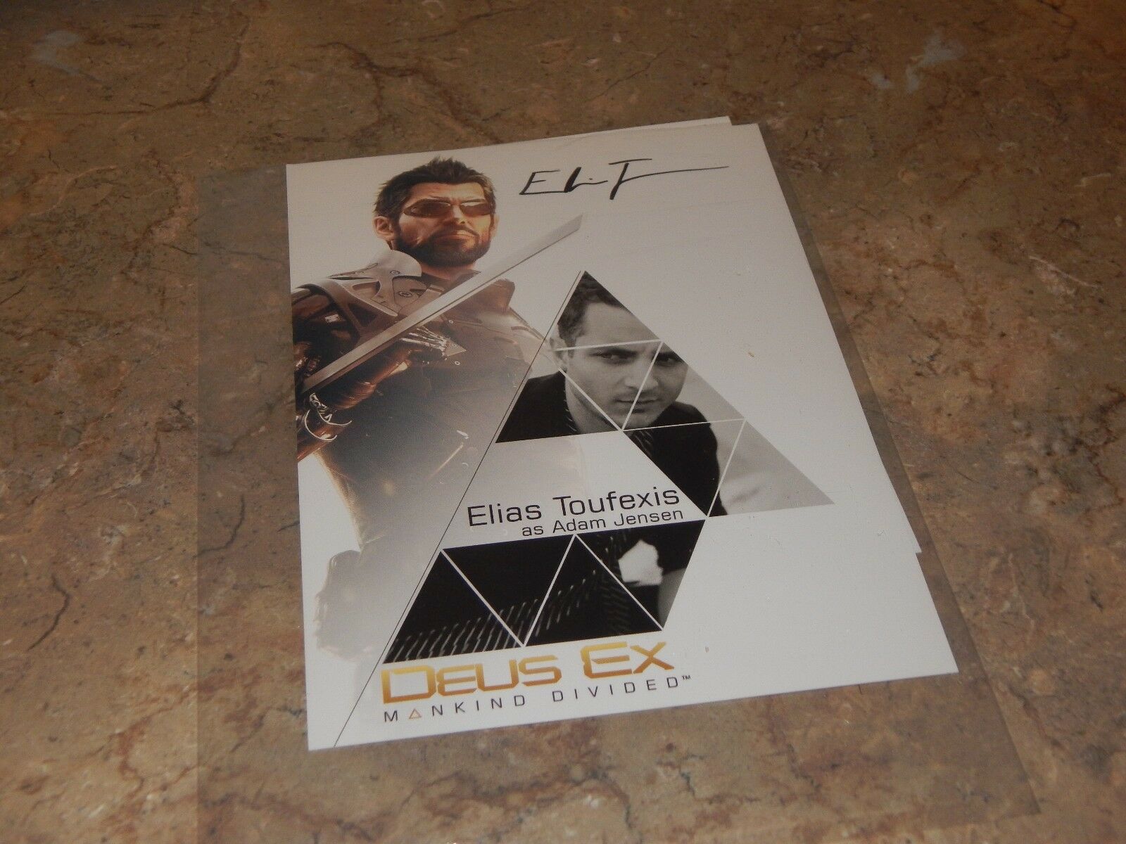 Deus Ex Mankind Divided Elias Toufexis Print Signed Certificate ...