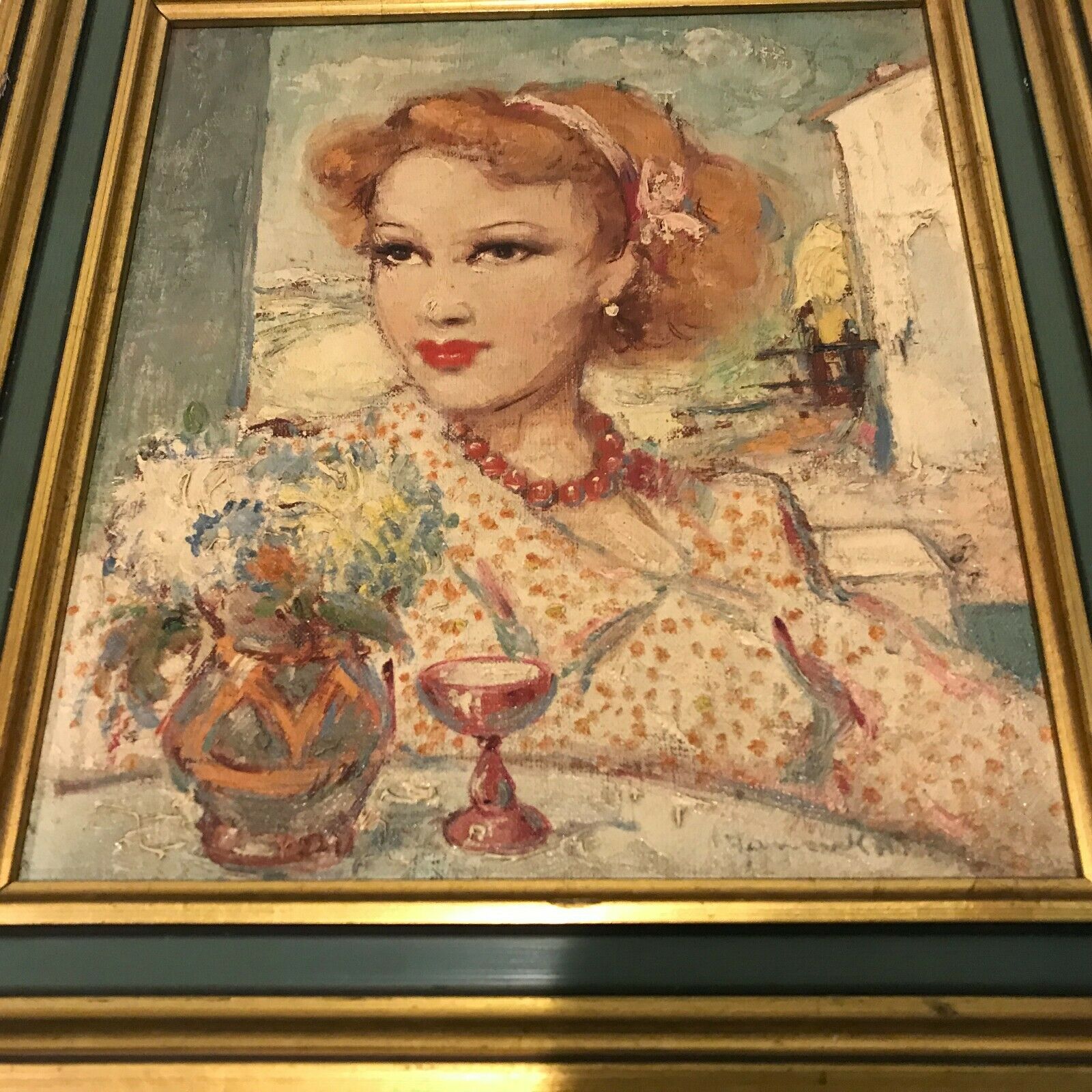 Vintage Portrait Of A Lady Oil On Panel Painting | #15656344
