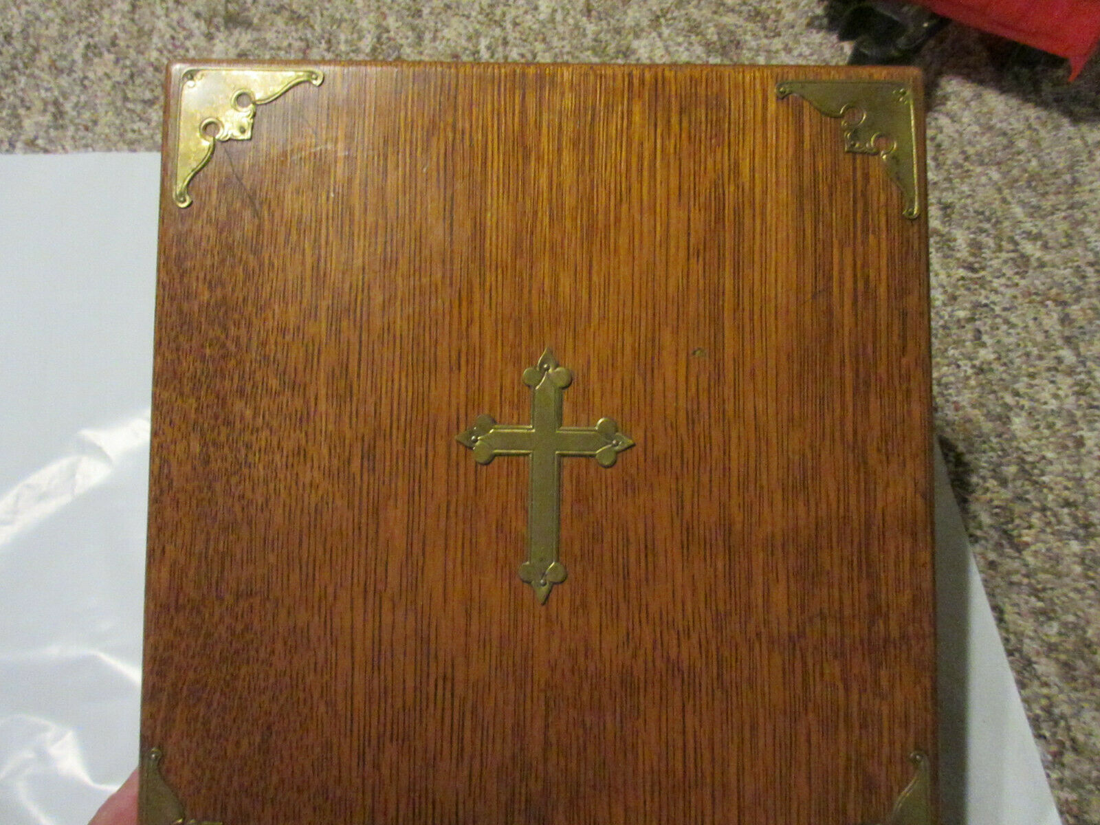 Last Rights Box Vintage Catholic Religious Last Rites Sick Call Oak Box | #15570101