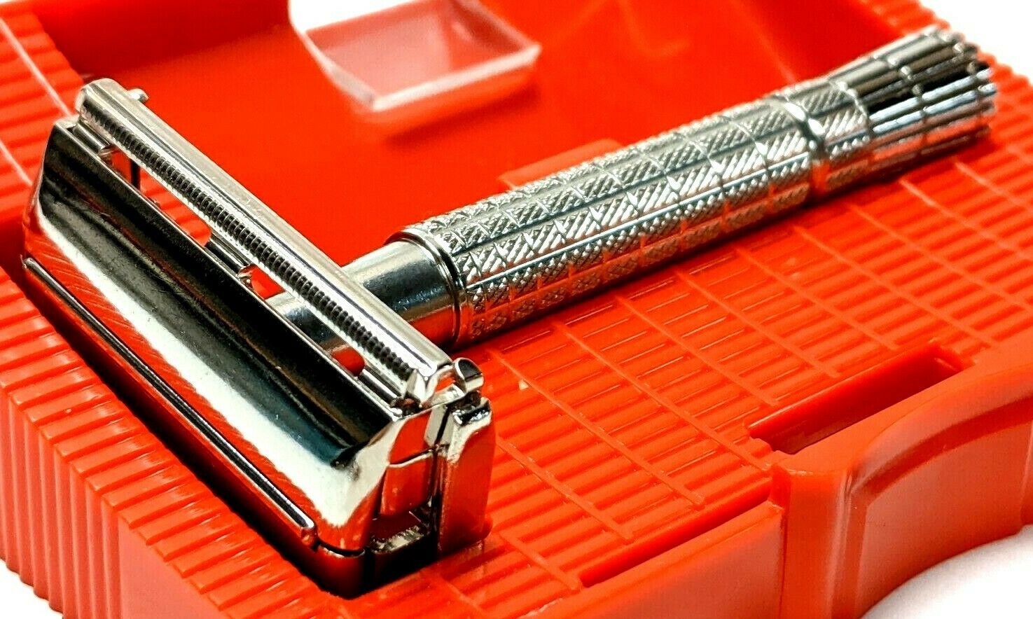 Gillete Razor Red Vtg 1954 Gillette TTO DE Speed SAFETY RAZOR Flare Tip Red Clear Case ...