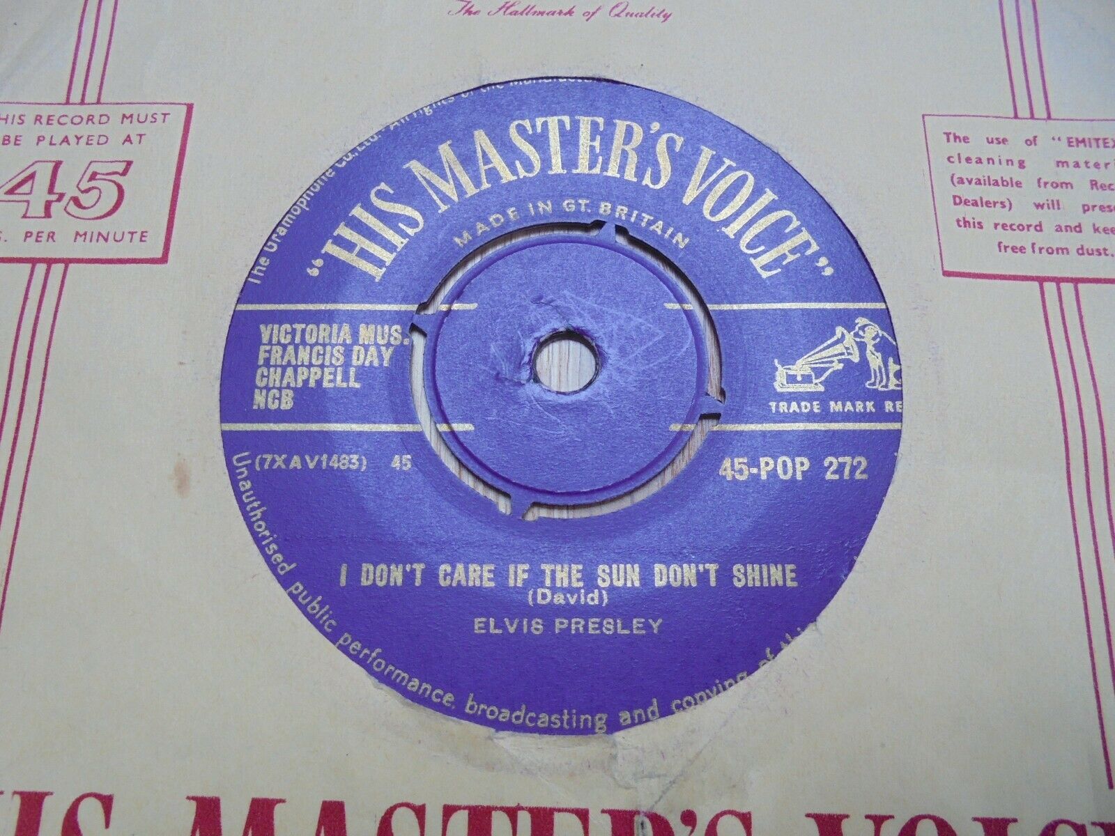 Elvis Presley - Blue Moon 1956 UK 45 HMV GOLD PRINT LABELS | #15651690