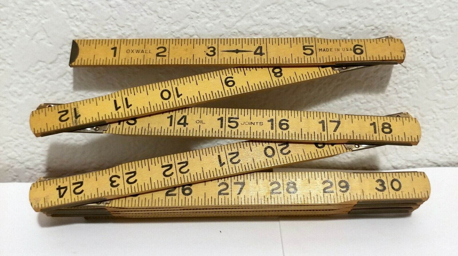 Measure Ruler Extension Vintage Oxwall Extension Folding Wood Ruler 6 ' Measuring Stick Made In ...