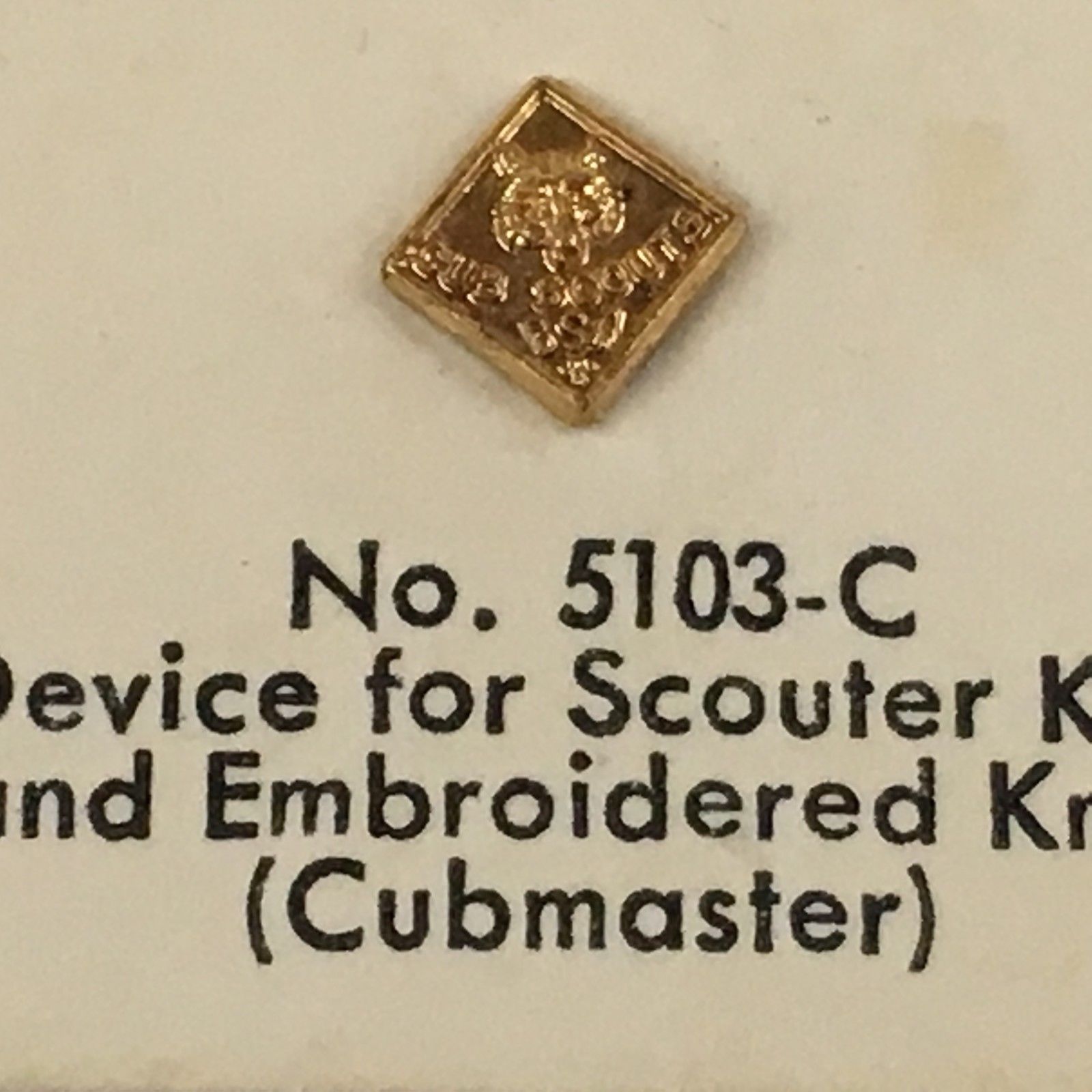 Cubmaster's Key BSA Cubmaster Pin - No. 5103 - C Device For Scouter Key And Embroidered ...