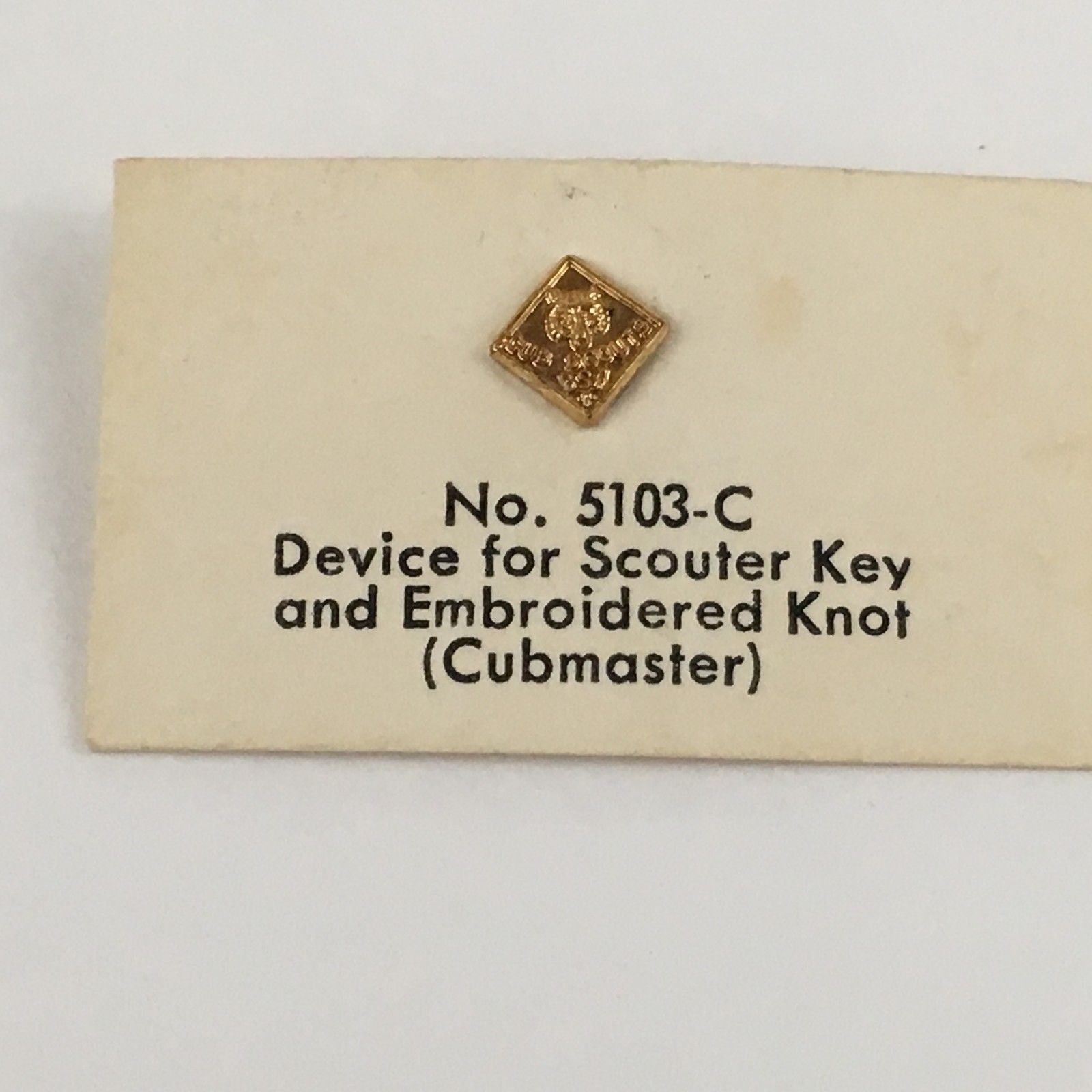 Cubmaster's Key BSA Cubmaster Pin - No. 5103 - C Device For Scouter Key And Embroidered ...