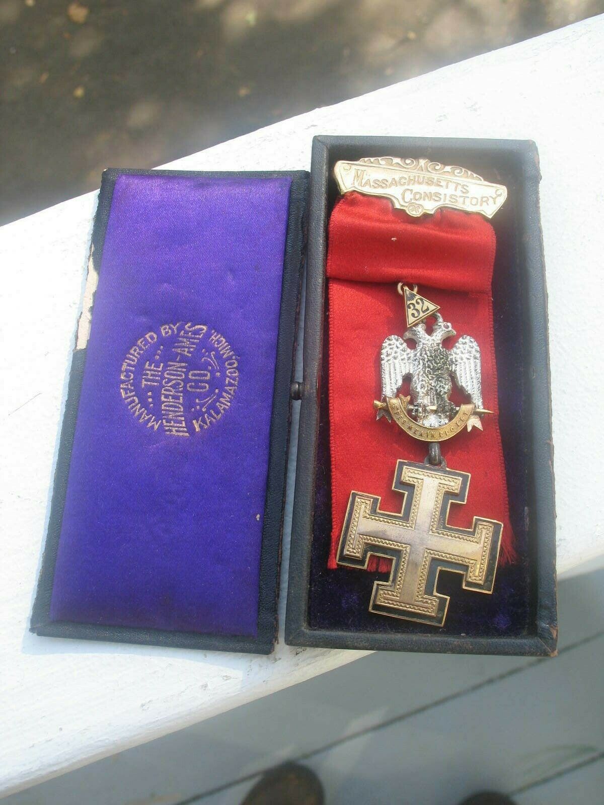 Scottish Rite Ribbon Vintage MASSACHUSETTS CONSISTORY Masonic Scottish Rite 32nd Degree ...