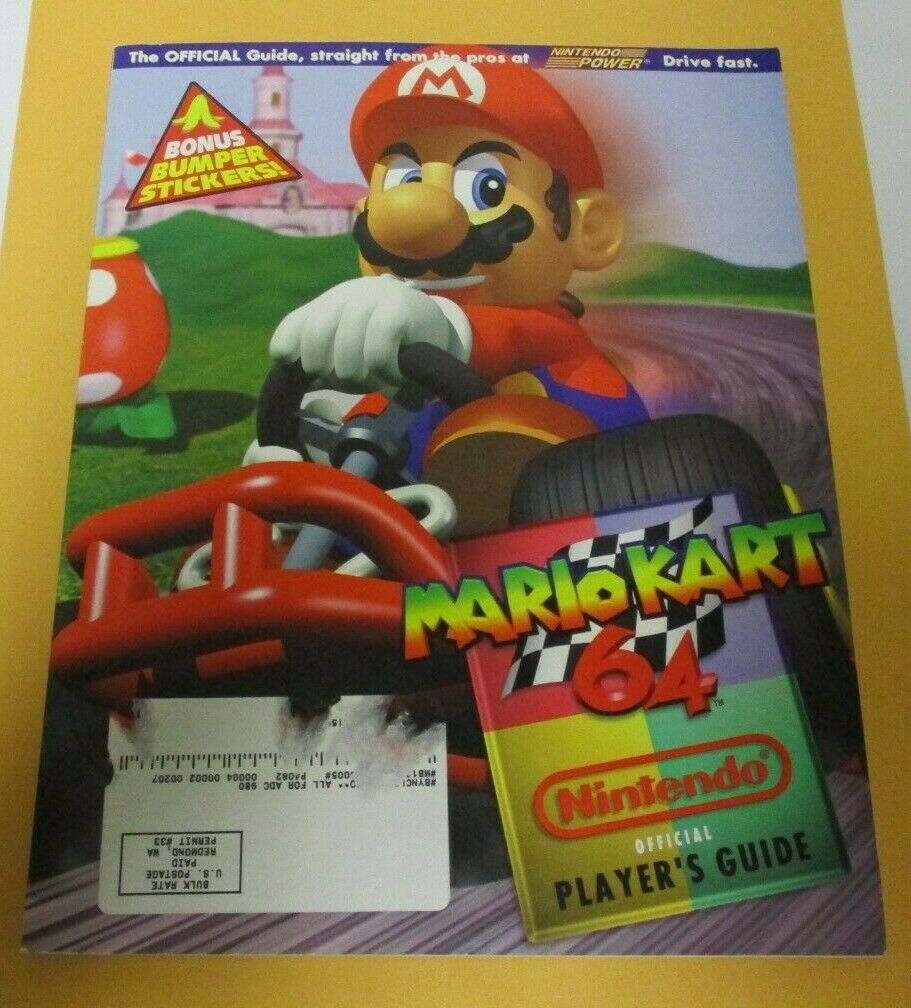 MARIO KART 64 NINTENDO OFFICIAL PLAYERS GUIDE WITH RARE HTF BUMPER ...