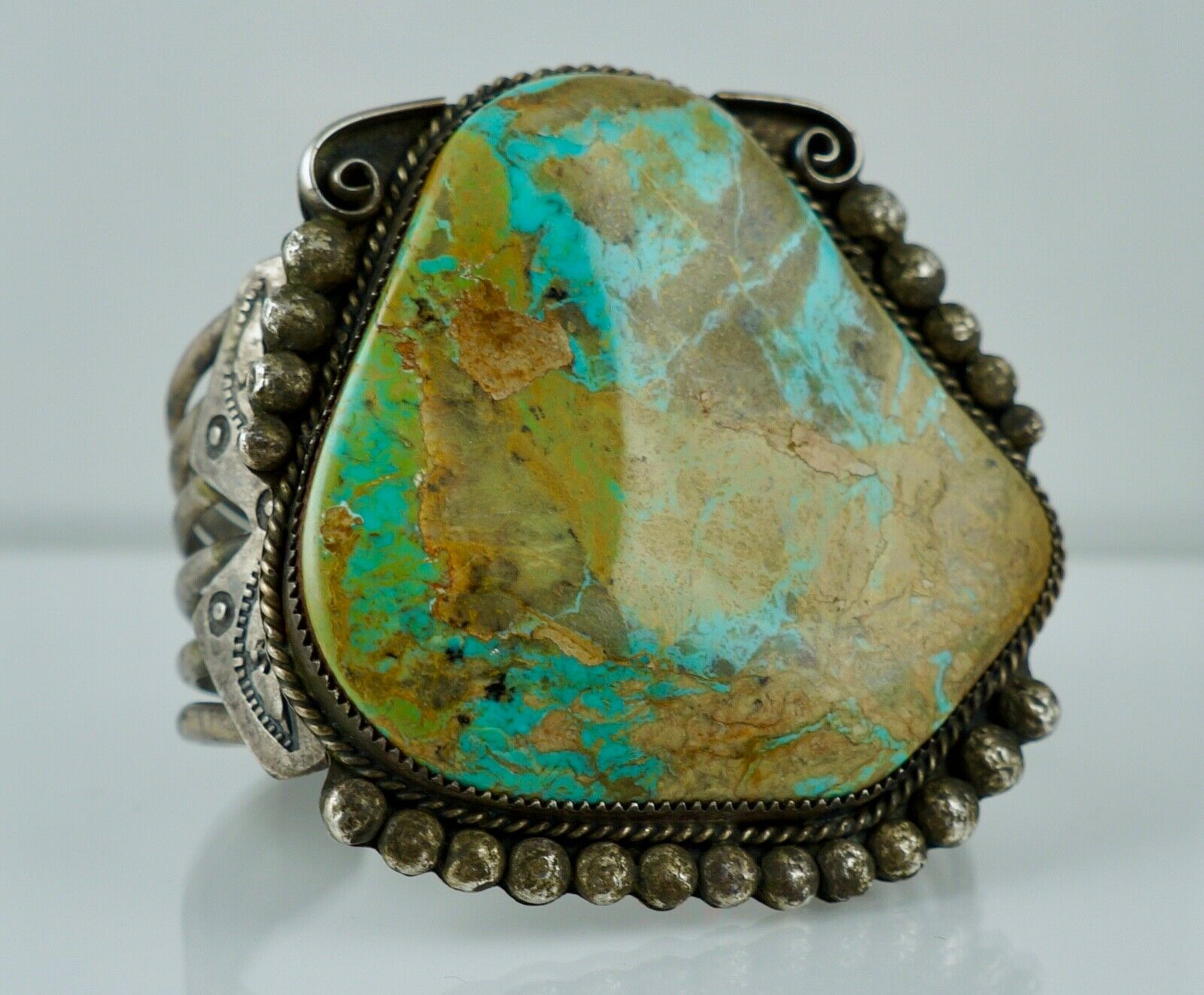 Navajo Sterling Native American Old Dead Pawn Turquoise Cuff Bracelet ...