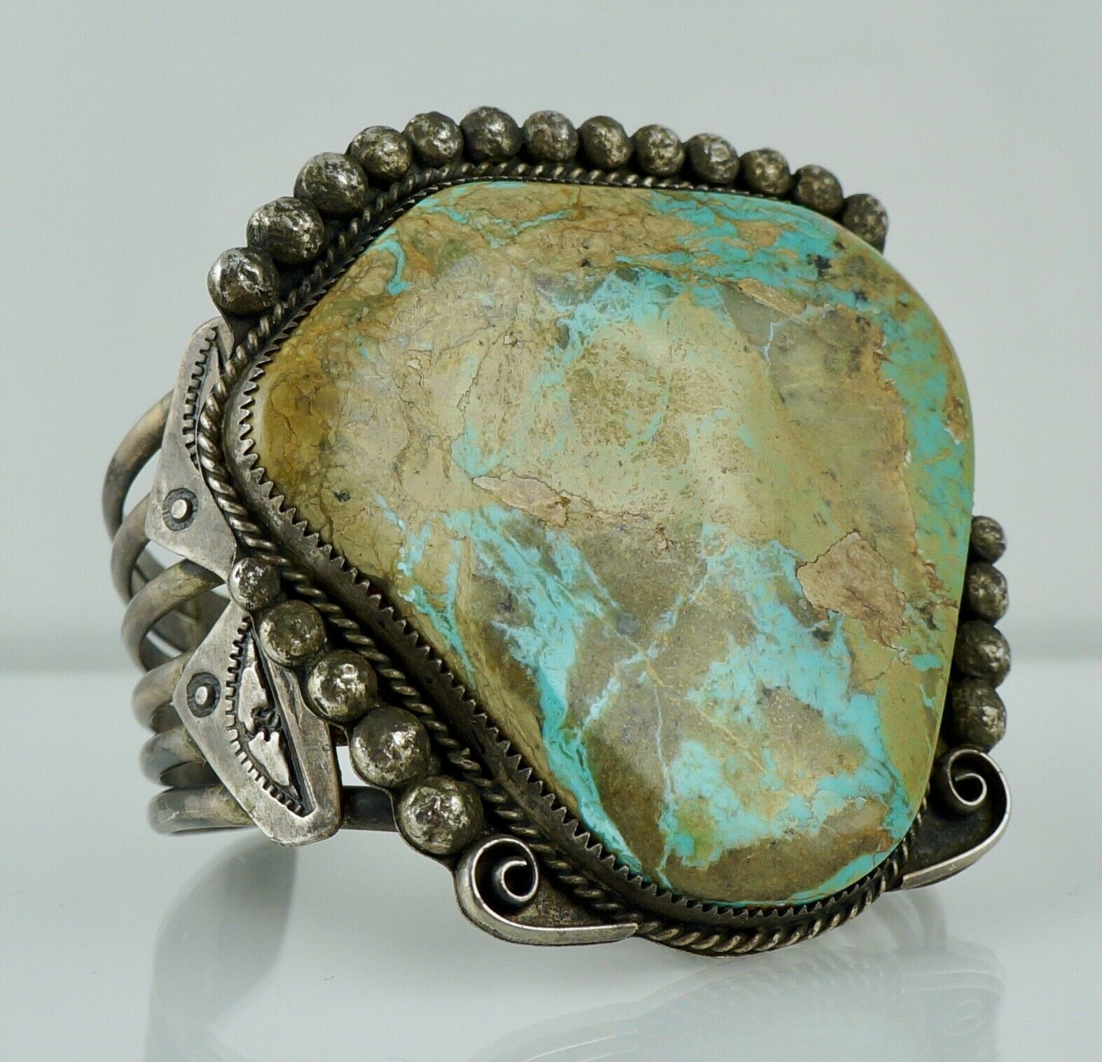 Navajo Sterling Native American Old Dead Pawn Turquoise Cuff Bracelet ...
