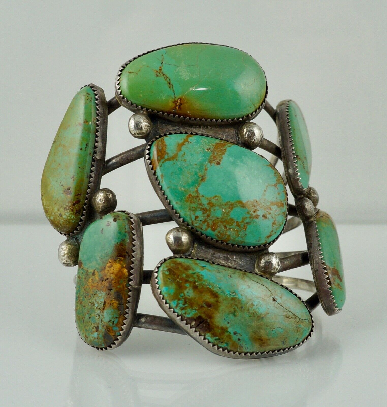 Navajo Sterling Native American Turquoise Cuff Bracelet Vintage Silver ...