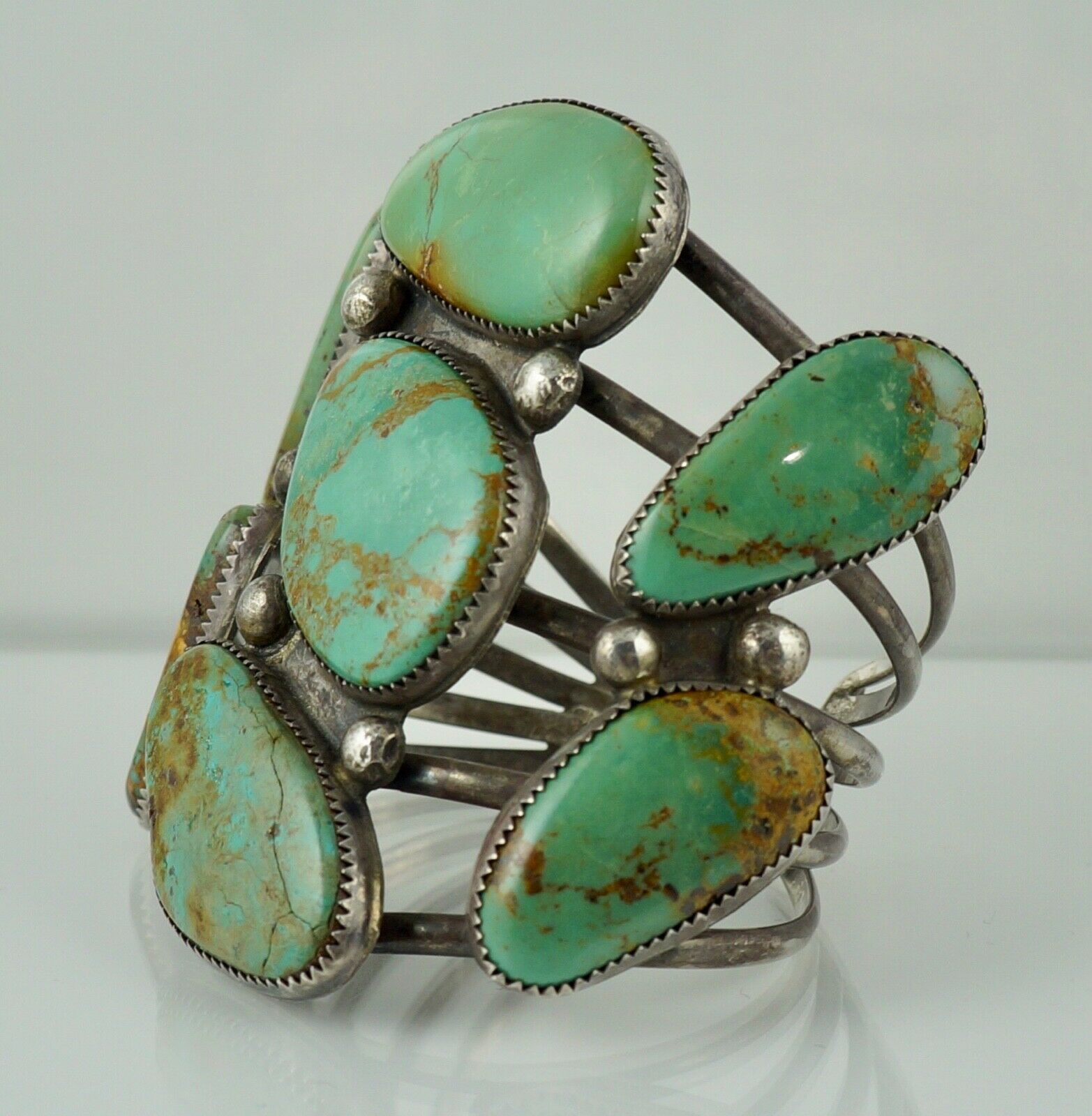 Navajo Sterling Native American Turquoise Cuff Bracelet Vintage Silver ...