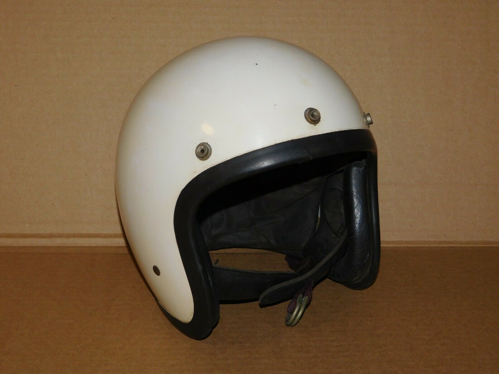 Vintage 1960 ' S Bell Toptex White Helmet 7 3/4 Open Face Motorcycle ...