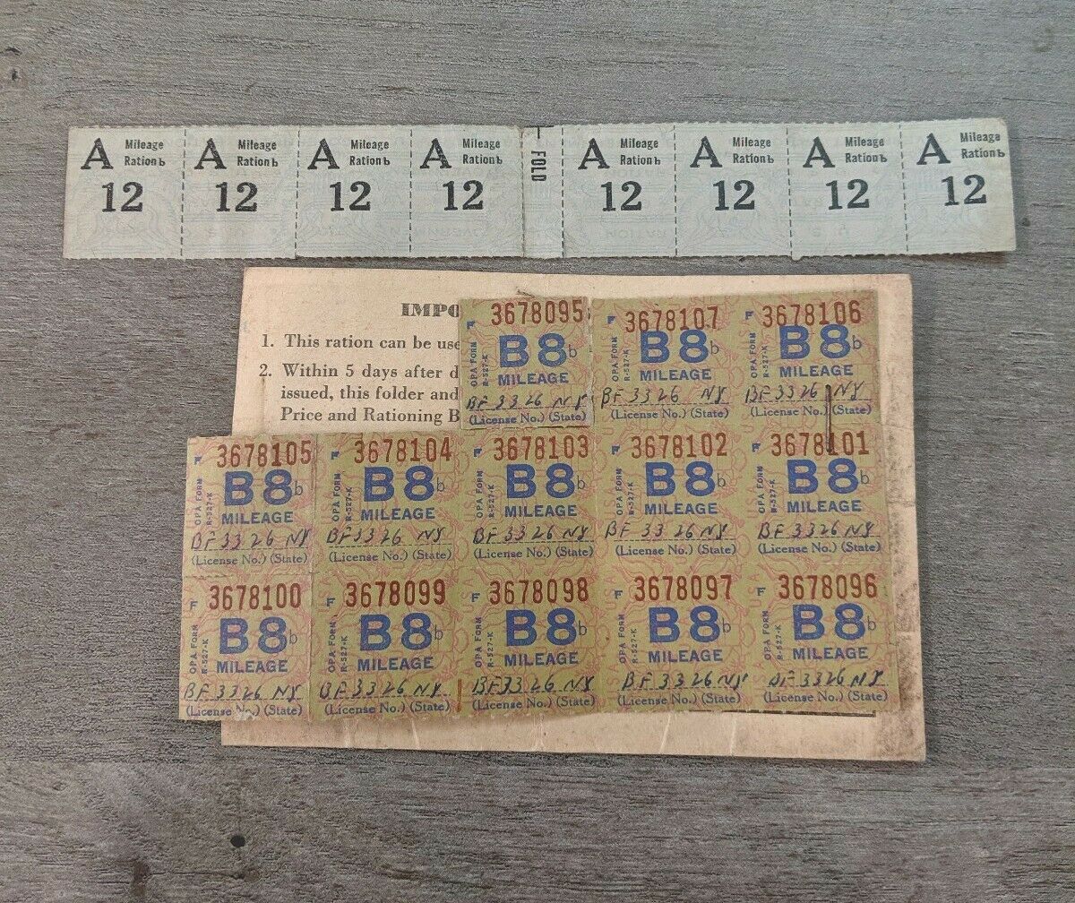 World War II Mileage Fuel Ration Card And Stamps | #14534188