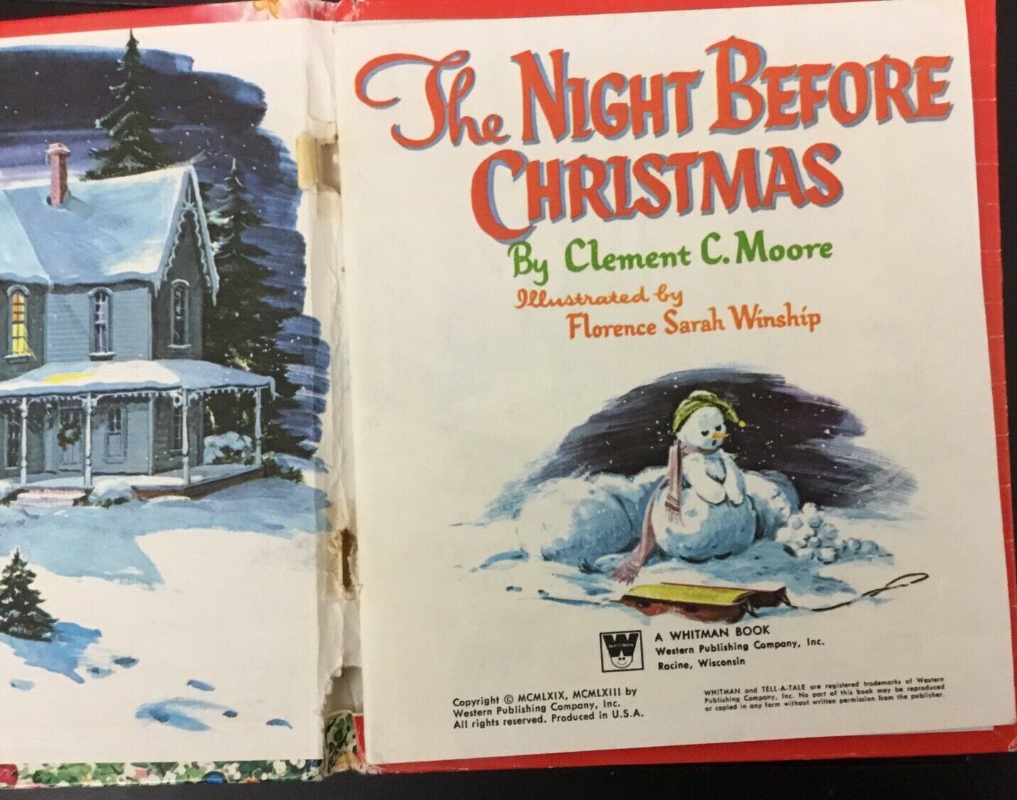 Vintage The Night Before Christmas Whitman Tell - A - Tale Children’s ...