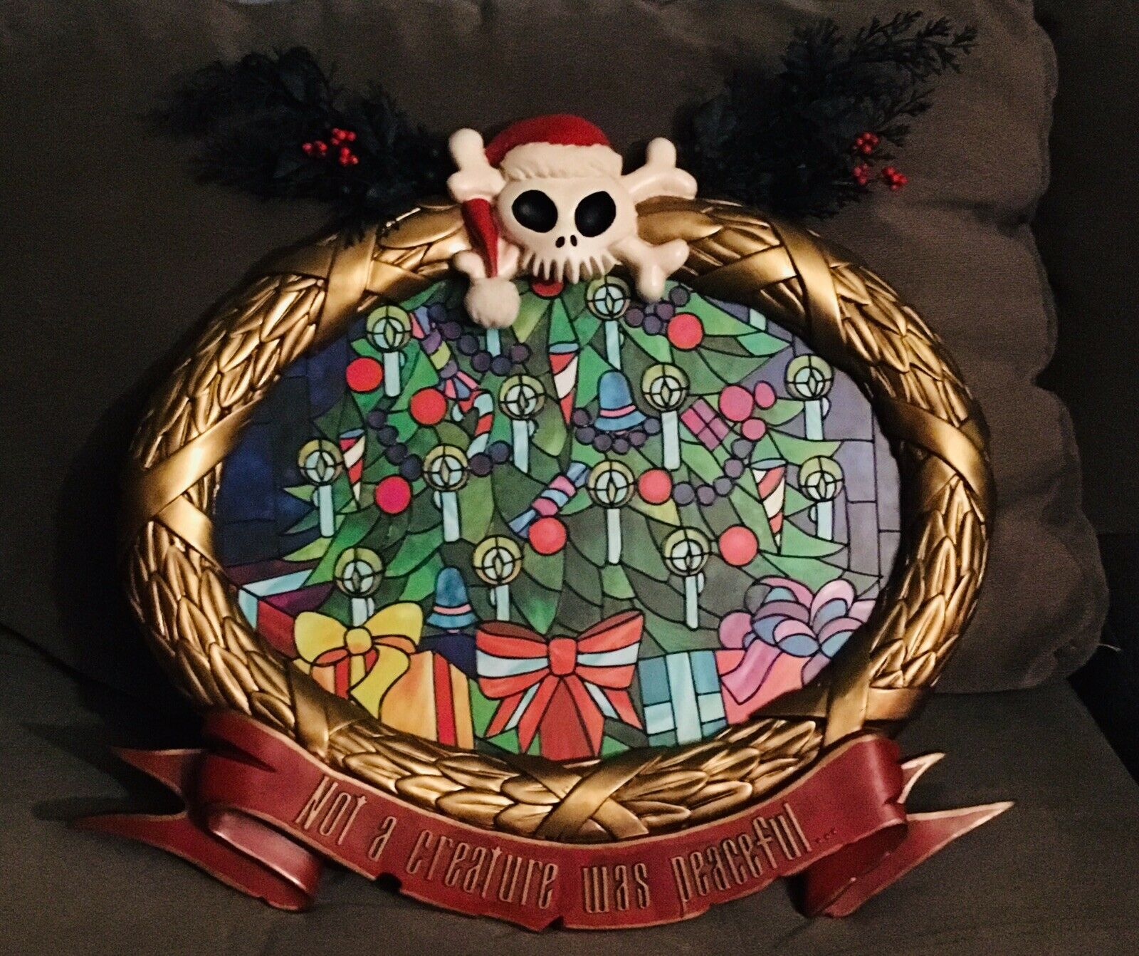Haunted Mansion Holiday Nightmare Before Christmas Stained Glass Plaque