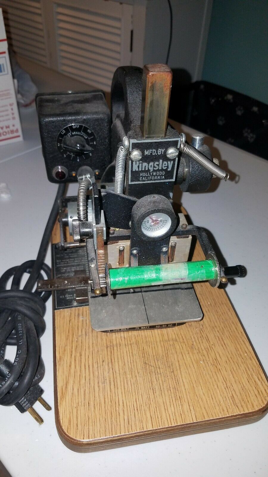 Kingsley Hot Foil Stamping Machine Vintage M - 75 Model 2 Lines of Text