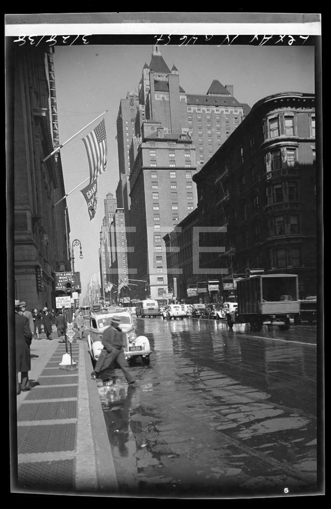 1938 Lexington Ave 46th St Manhattan NYC York City Old Photo Negative 282S