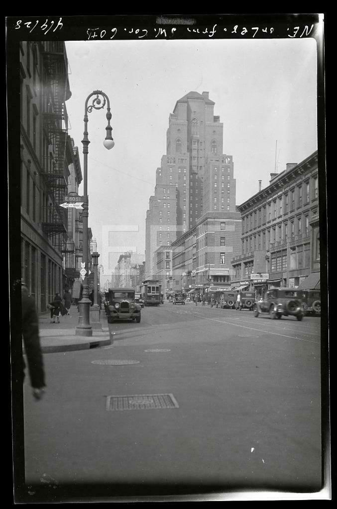 1928 Lexington Ave 60th St Manhattan NYC York City Old Photo Negative 663B