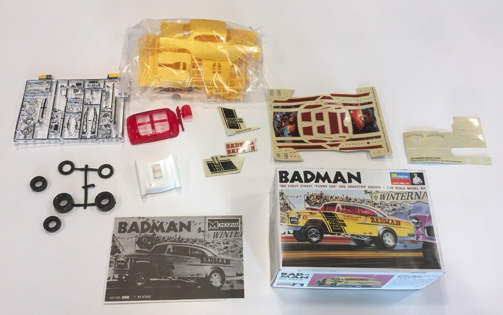 Monogram Badman 1955 Chevy Street Funny Car Dragstrip Gasser 1/24 PC229 ...