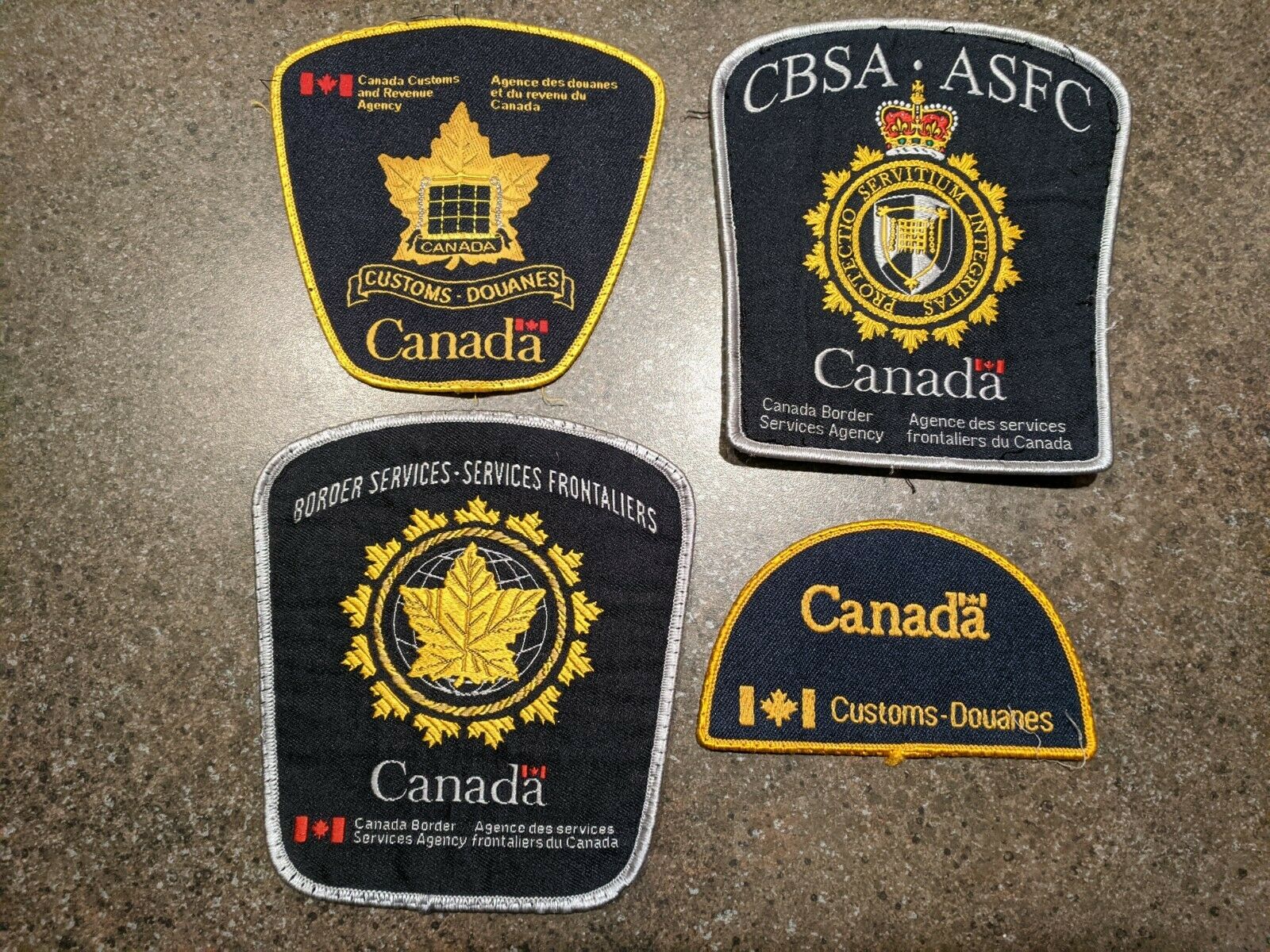 4 Different Decommissioned Canada Customs / CBSA Shoulder Patches ...