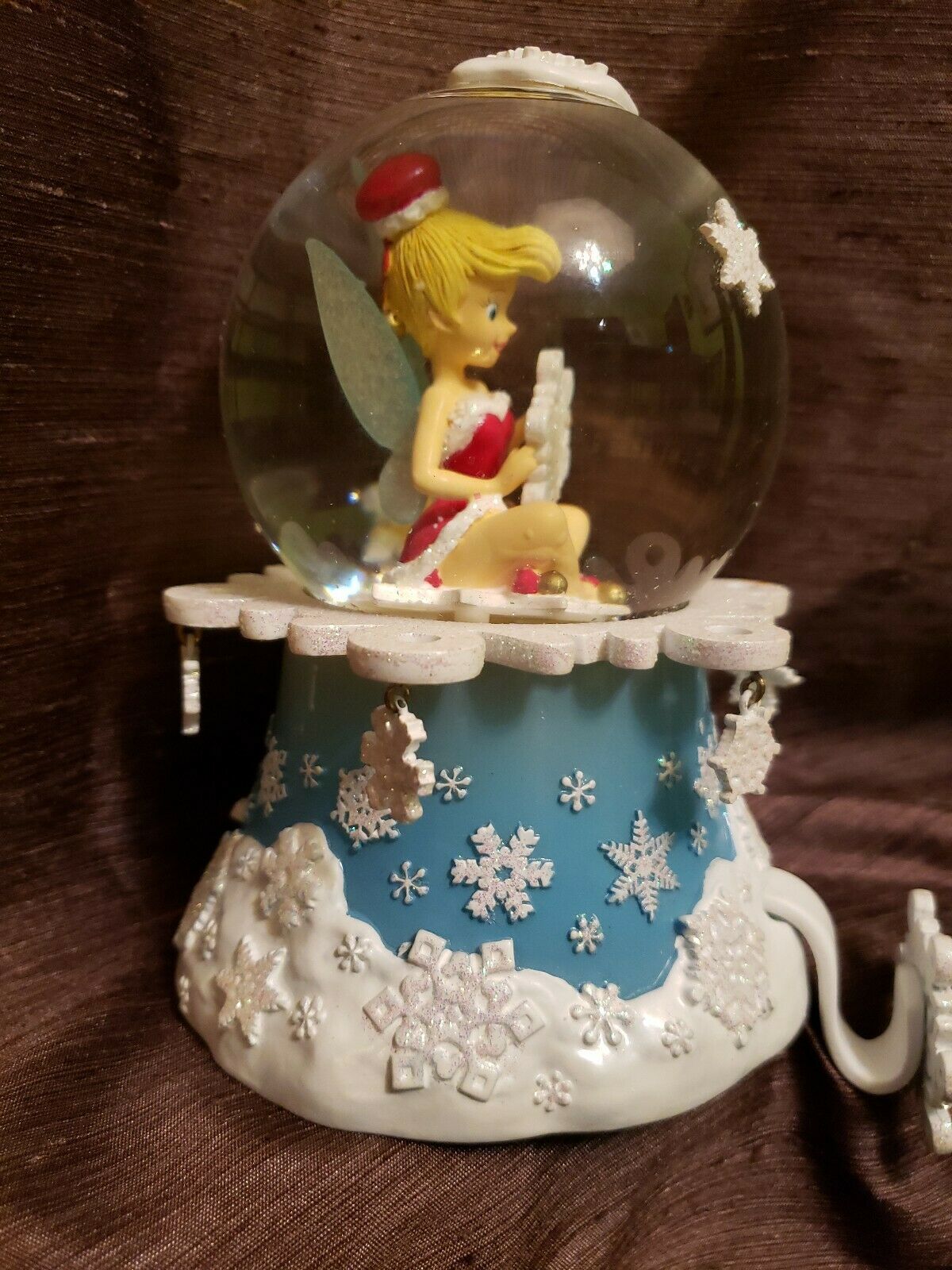 Disney Peter Pan TINKER BELL CHRISTMAS SNOWGLOBE STOCKING HANGER VGC ...