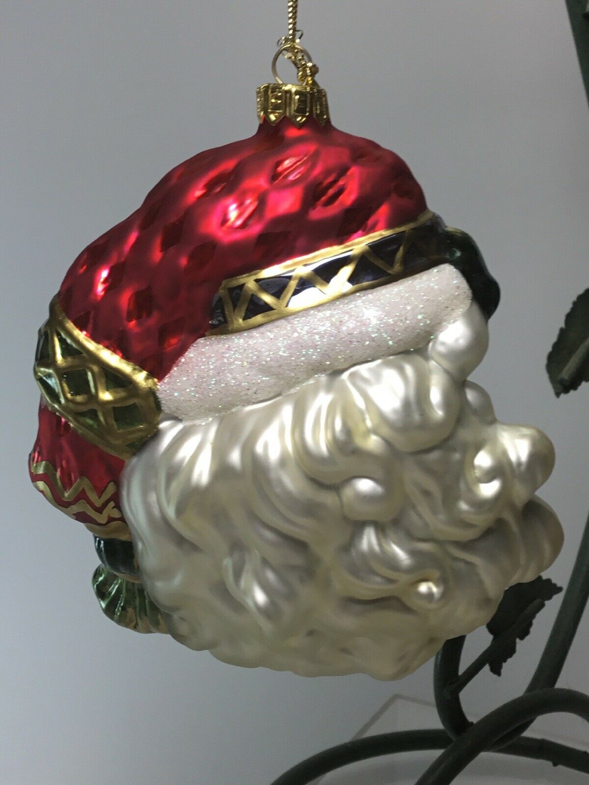 FITZ And FLOYD Santa Head Hand Blown & Painted Glass Christmas Tree ...