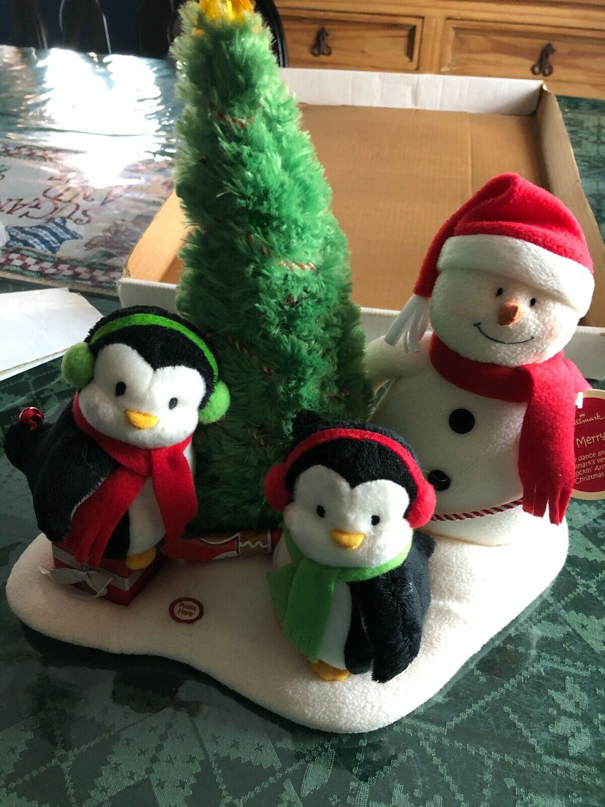 Hallmark Very Merry Trio - Penguin/snowman/lighted Tree Musical ...