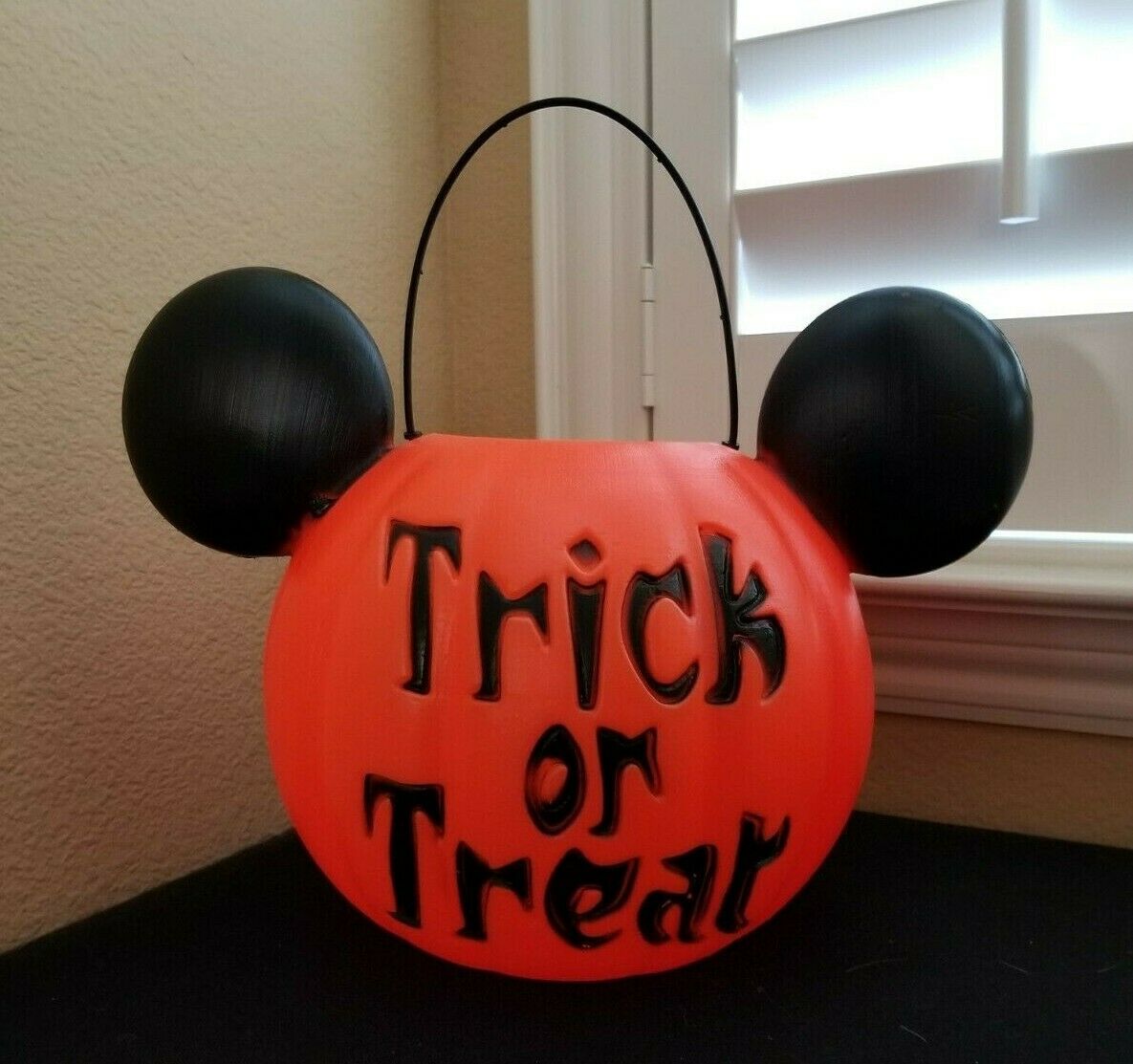 Disney Mickey Mouse Ears Halloween Pumpkin Trick Or Treat Candy Bucket ...