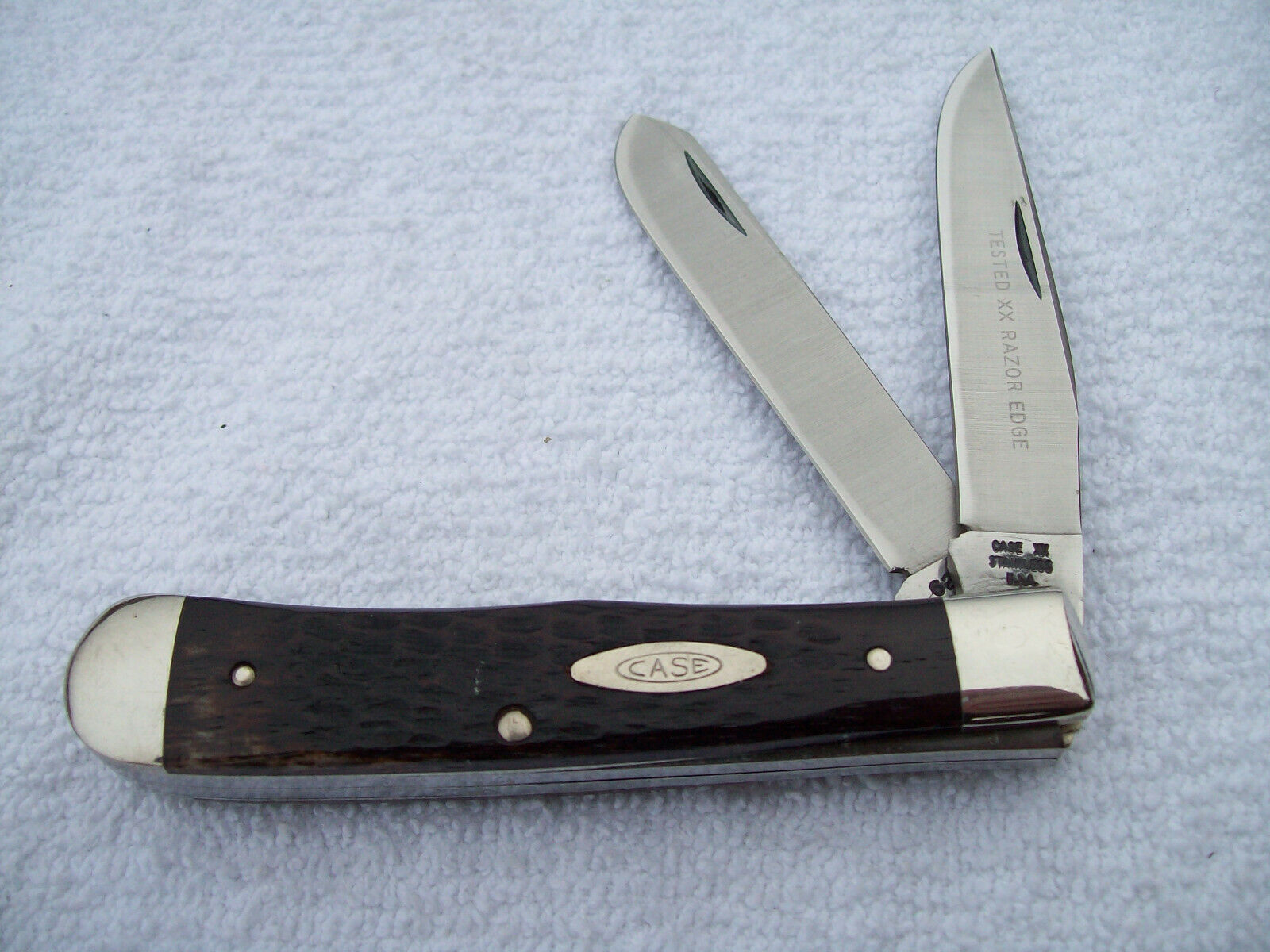 Case Double Xx Razor 1978 Case Xx USA 2 Blade Big Trapper 6254 Jigged Bone Xx Razor Edge ...